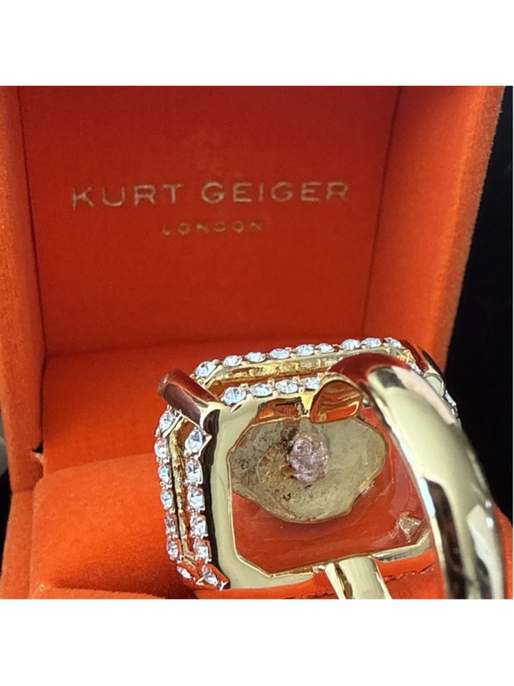 Kurt Geiger London Eagle Head Crystal Statement Cocktail Ring Size 9 NWT